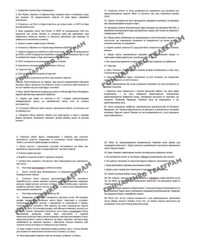 Украинский депутат Алексей Гончаренко опубликовал 28 пунктов плана Дональда Трампа по миру в Украине
